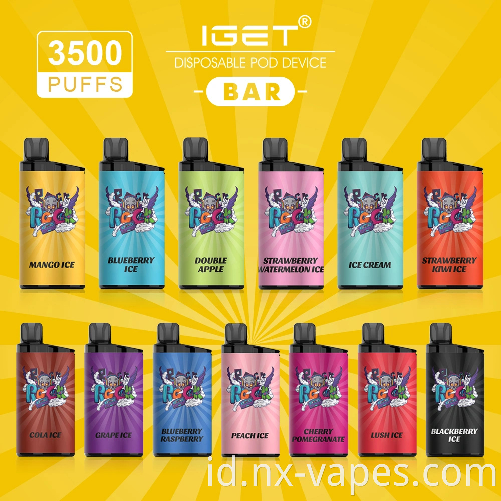 OEM IGET BAR 3500 Puffs Terbaik Produsen Vape Iget